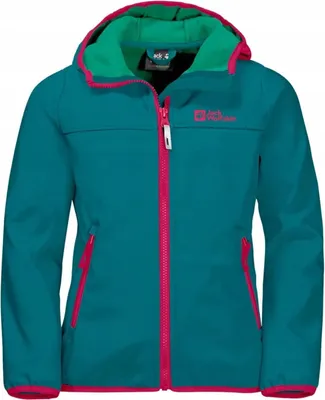 Produktbild von Jack Wolfskin Fourwinds Softshell-Kinderjacke, blau, mit Kapuze, 92