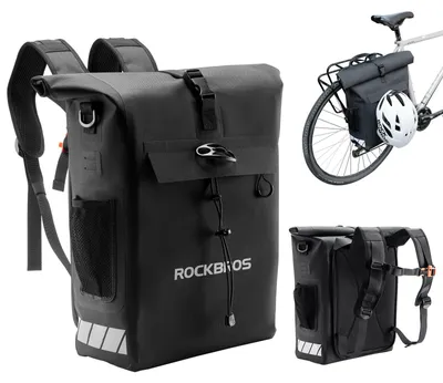 Imagen del producto de Bolsa impermeable para bicicleta - Multifuncional para portaequipajes - 18 litros - Negra