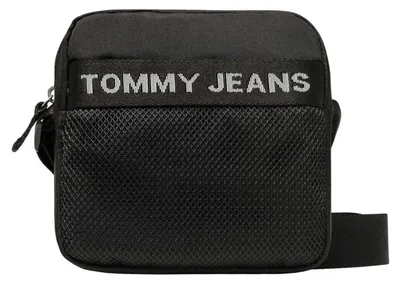 Image de Tommy Hilfiger - Sac à bandoulière pour homme, empiècement en maille NA1407 (taille unique) (noir)