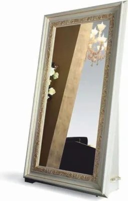Produktbild von Casa Padrino Luxus Barock Standspiegel Elfenbein / Gold H. 214 cm -  Italy