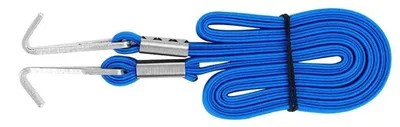 Obrázek produktu pro Elastický popruh na zavazadla na kolo, modrý, s háčky, délka 80-200 cm