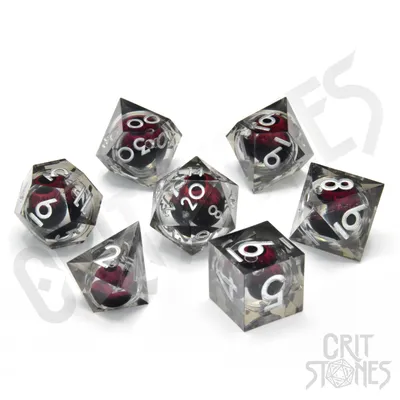 Produktbild von Glassstaff - Fire Giant's Gaze Floating Eye RPG Dice Set - CritStones Dice