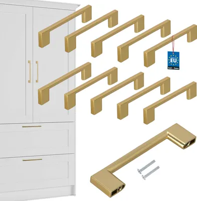 Produktbild von KOTARBAU® 10er Set Möbelgriffe Gold 126 mm Griffe Möbel ZnAl Schrankgriffe Griffe Küchenschränke Küchengriffe Schubladengriffe  Möbelgriffe Küchenschrankgriffe Schranktürgriffe Möbel Stangengriff