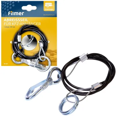 Produktbild von Abreißseil mit Haken und Ringen 100cm