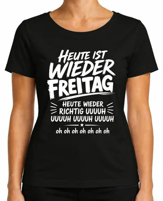 Imagen del producto de Hoy es viernes. Camiseta para mujer con el texto "Richtig Uuuuh", estilo sarcástico, color , talla S