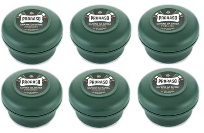Produktbild von Proraso 6x Rasierseife 150ml Eukalyptus, Menthol, Glycerin für empfindliche Haut von Herren