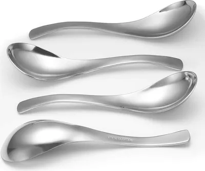 Produktbild von HIWARE Dicke, schwere Suppenlöffel, Suppenlöffel aus Edelstahl, Esslöffel, 4er-Set
