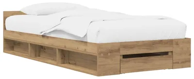 Obrázek produktu pro Postel s úložným prostorem, ručně vyrobená, buk, 80 x 200 cm