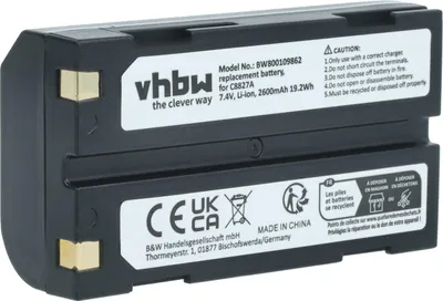 Produktbild von vhbw Akku Ersatz für Trimble 46607, 52030, 29518, 38403, MA1805A, 92600, 92670 für Kamera (2600 mAh, 7,4 V, Li-Ion)