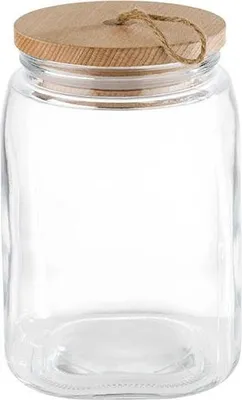 Produktbild von APS 82257 Vorratsglas WOODY, mit Holzdeckel, 14 x 14 cm, Höhe 21,5 cm, 2,5 Liter