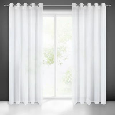 Produktbild von Gardine VIOLA weiß 140x250 cm  Ösen Ösenvorhang