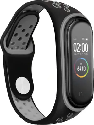 Produktbild von Strap-it Xiaomi Mi Band 3 / 4 Sportarmband (Schwarz / Grau)
