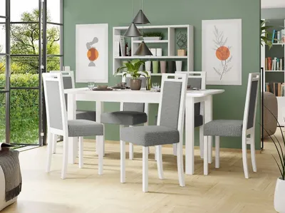 Obrázok produktu pre Jedálenská zostava s rozkladacím stolom ADELBITE 2 - biela / šedá