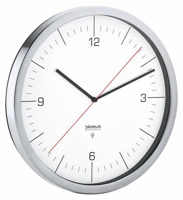 Immagine prodotto di Blomus orologio da parete radiocomandato CRONO acciaio inox opaco con vetro trasparente orologio radiocomandato combinato
