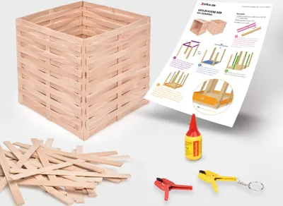 Image de Panier de rangement en baguettes de bois de hêtre | Kit de bricolage complet