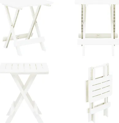 Obrázok produktu pre vidaXL Skladací záhradný stôl biely 45x43x50 cm plast - Záhradný stôl - Bistro stôl - Bistro stoly