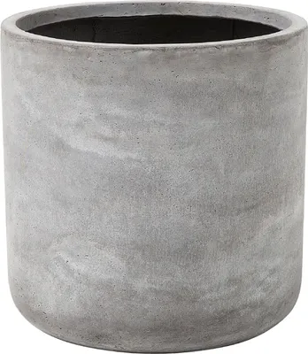 Zdjęcie produktu dla BELIANI Doniczka szara okrągła 51x51x50 cm efekt betonu do domu na taras i balkon