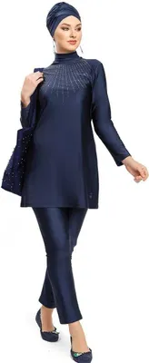 Produktbild von Hasema Burkini, Bademode, Hijab,Badeanzug, Tesettür Mayo, Swimwear A-4102