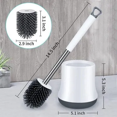 Produktbild von Weiche Bürste, Wandmontage, weiß, 2er Pack, Bad