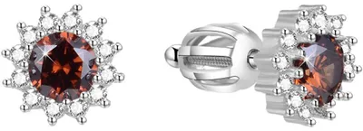Image de Boucles d'oreilles argentées avec zircon AGUP1608S