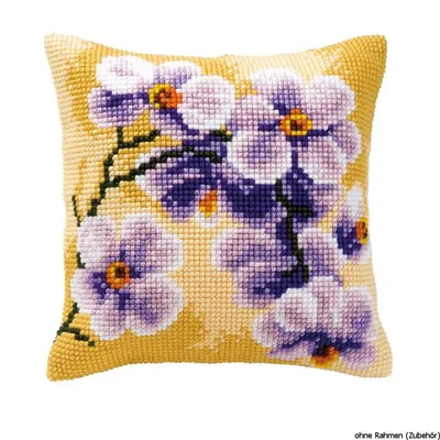 Produktbild von Vervaco Kreuzstichkissen "Lila Orchidee", Stickbild vorgezeichnet