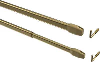 Produktbild von Interdeco Vitragestangen / ausziehbare Scheibenstangen Messing-farbig, Typ Geno, 40-60 cm, Pack. 8 Stück
