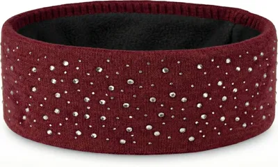 Produktbild von styleBREAKER Stirnband Damen Winter mit Strasssteinen und Fleece Innenfutter | warmes elastisches Feinstrick Haarband gefüttert | Glitzer Headband für kalte Tage