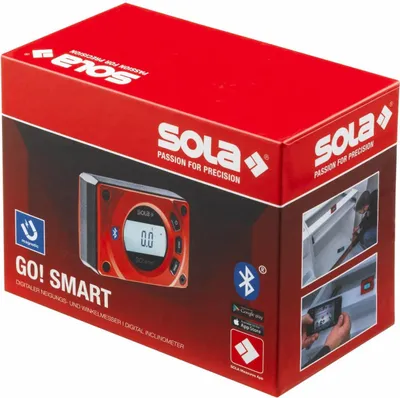 Image de SOLA Inclinomètre numérique GO smart L.8cm PA,renforcé fibre de verre rouge - 1483001