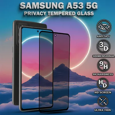 Produktbild von Sichtschutz Schutzfolie für Samsung A53 5G - gehärtetes Glas 9H - Super Qualität 3D