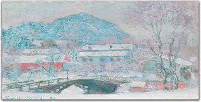 Produktbild von Coloray Küchenrückwand 140x70 Spritzschutz aus Glas - Monet Dorf in Norwegen