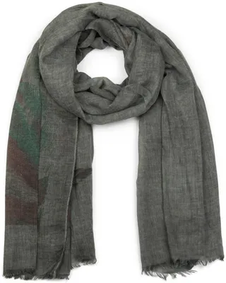 Produktbild von styleBREAKER Schal mit Feder Print im Boho Style, Fransen Tuch, Damen 01017066