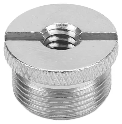 Obrázek produktu pro Adaptér z vnitřního závitu 1/4" na vnější závit 5/8", eloxovaný povrch, adaptér s mikrofonním závitem Durbale, stříbrný, F14A