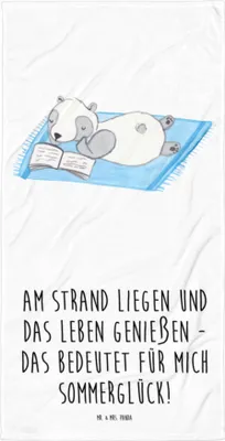 Produktbild von Mr. & Mrs. Panda Strandtuch Sommerglück - Weiß - Geschenk, Reisehandtuch, Duschhandtuch, Handtuch, Geschenke, Kuscheln, Summer Vibes, Motive, Sommerferien, Feelings