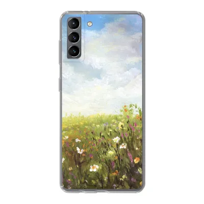 Produktbild von MuchoWow® Handyhülle Schutzhülle Hülle für Samsung Galaxy S21 Plus Sommer - Blumen - Ölfarbe Silikon Softcase Handy Hülle - Handy-Tasche