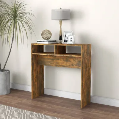 Produktbild von "2026 Aktion"Konsolentisch/Beistelltisch Moderner design - Sofatisch für Wohnzimmer - Räuchereiche 78x30x80 cm Holzwerkstoff DEMöbel 7968312