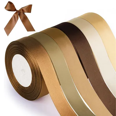 Geschenkband-Set, 6 Rollen, 132 m, 20 mm, satiniert, Polyester