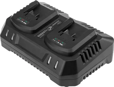 Zdjęcie produktu dla Ładowarka wielofunkcyjna GRAPHITE z dwoma złączami - podwójna ładowarka Energy+ - 18V Li-Ion, ładowanie 2 akumulatorów jednocześnie, funkcja szybkiego ładowania, dla profesjonalistów