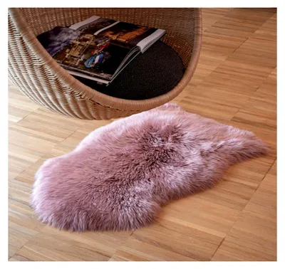 Produktbild von Lammfell in Altrosa - Teppich aus echtem Schaffell - 100/110 cm - Natürlicher Lammfellteppich für das Wohnzimmer - Weiches und dickes Fell - Dekofell für das Schlafzimmer