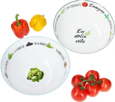 Obrázek produktu pro sada 2 misek na salát a těstoviny 2,5 l a 3 l porcelánové misky na přílohy