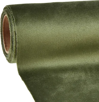 Produktbild von Samt Tischläufer Dunkelgrün 28×270cm Festlich Dekostoff