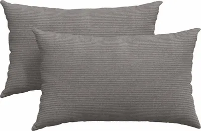 Produktbild von vidaXL Sofakissen 2 Stück Hellgrau 50 x 30 cm Cordstoff