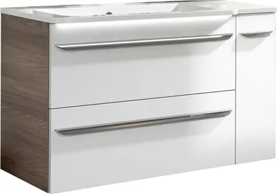 Immagine prodotto di Set di mobili da bagno Fackelmann LUXOR, 3 pezzi, 100 cm, marrone/bianco + mobile base a sinistra