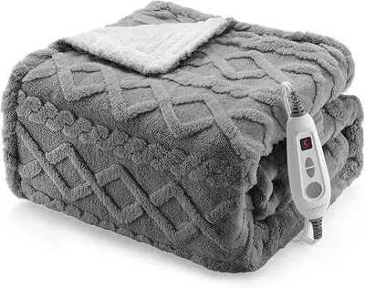 Immagine prodotto di Coperta riscaldante elettrica - 6 livelli di riscaldamento - Telecomando LCD - Timer di 10 ore - Spegnimento automatico - Alimentazione a corrente alternata