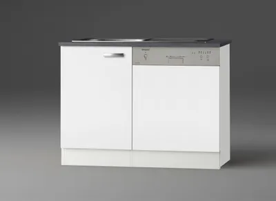 Produktbild von Küchen Spülenschrank Set mit Arbeitsplatte Lagos SPGSSET-9 in weiß 110 cm breit