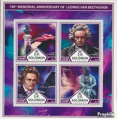 Produktbild von Briefmarken Salomoninseln 2017 Mi 4577-4580 Kleinbogen (kompl. Ausg.) postfrisch Ludwig van Beethoven
