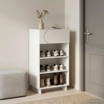 Produktbild von Möbel Schuhschrank 48 x 38 x 87,5 cm Holzwerkstoff Weiß - Schuhregale &9190
