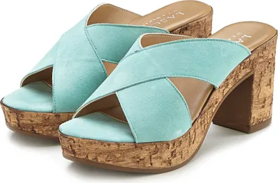 Produktbild von LASCANA Pantolette Sommerschuh, offener Schuh, Sandalette, Mule, türkis Größe 39