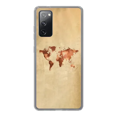 Produktbild von MuchoWow® Handyhülle Schutzhülle Hülle für Samsung Galaxy S20 FE Weltkarte - Herz - Braun Silikon Softcase Handy Hülle - Abdeckung