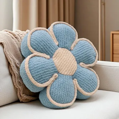 Image de Omgoods - Coussin "Fleur Bleue", 40x40 cm, pour la décoration
