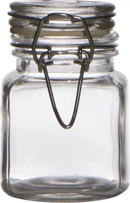 Produktbild von INNA-Glas Mini Drahtbügelglas Poppy mit Bügelverschluss, Zylinder - rund, klar, 7.5cm, Ø 5cm - Vorratsglas